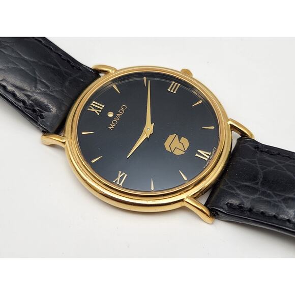 Movado Museum Classic Gold Tone Quartz Men's Wristwatch - New Battery - Picture 2 of 16